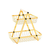 Panier de rangement pour fruits en métal à 2 couches lavable et antirouille